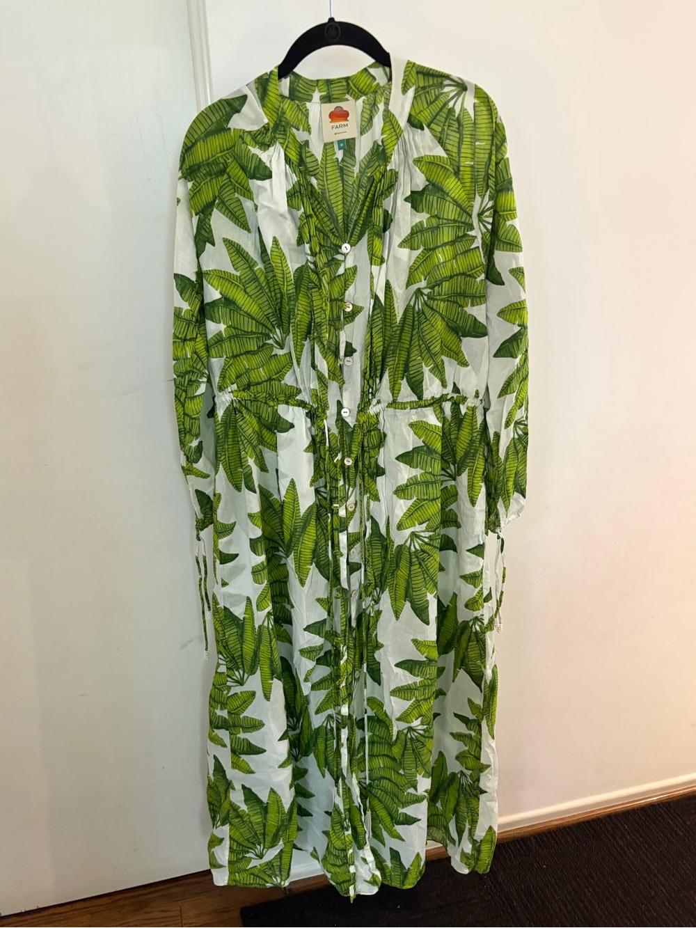 FARM Rio Tropical Banana Leaf Maxi Dress / Cover-Up – Never Worn – Size M - Picture 1 of 8